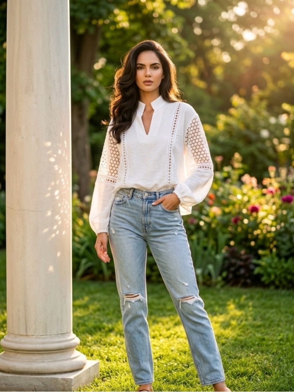 Tuckernuck White Eyelet Jane Blouse size small NWT